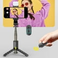 thumbnail image 2 of LACKUST Bluetooth Selfie Stick Tripod with Removable Light - Wireless Remote Mini Portable for Live Streaming, iPhone & Android (Black), 2 of 9