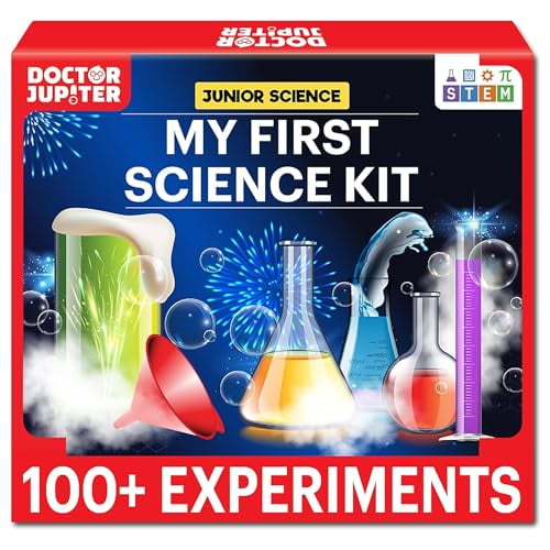 Doctor Júpiter Mi primer kit científico para niños de 4-5-6-7-8 años | Ideas de regalos de cumpleaños para niños y niñas de 4 a 8 años | Kit de vástago de juguete con más de 100 experimentos | Aprendi
