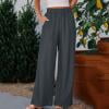 thumbnail image 2 of Dzrciro Jeans for Women, Plus Size High Waist Wide Leg Pants with Patch Pockets, Breathable Casual Daily Work Pants S-3XL, 2 of 2
