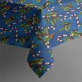 thumbnail image 3 of Blue Christmas Holly and Candy Cane Pattern Rectangle Tablecloth 60"x84",Waterproof Polyester Rectangle Table Cloth, Wipeable Spillproof Polyester Tablecloth for Dining, Camping, Indoor and Outdoor, 3 of 5