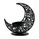 thumbnail image 4 of Candelabro de metal con forma de luna, candelabro decorativo, soporte para velas de té, portavelas para inauguración de la casa, sala de estar Negro sin estrella, 4 of 9