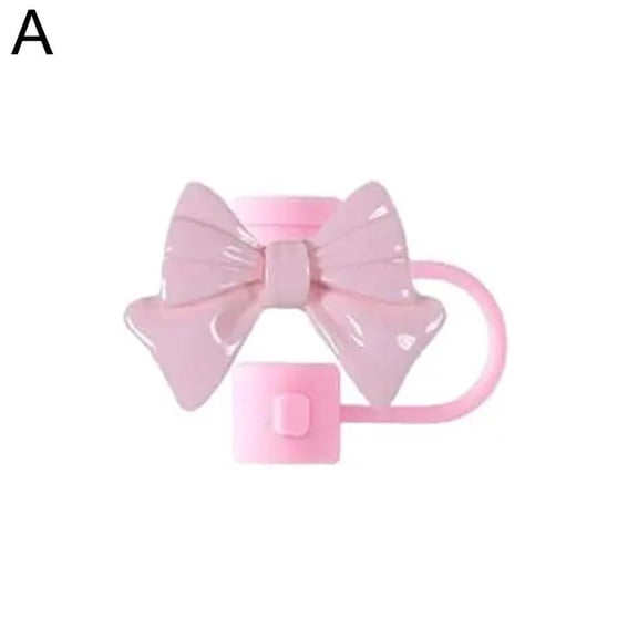 SXCRFKXH Silicone Straw topper for 30&40 oz,Cute Bow Straw Straw Cover , Proof Straw topper,Reusable Straw Cover,Drinking Straw Tip Covers for