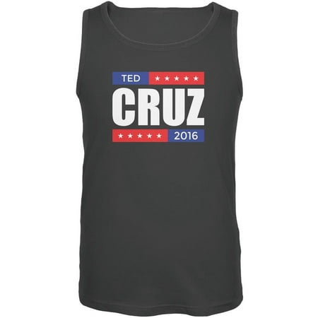 Election 2020 Ted Cruz Stacked Charcoal Grey Adult Tank Top - 2X-Large