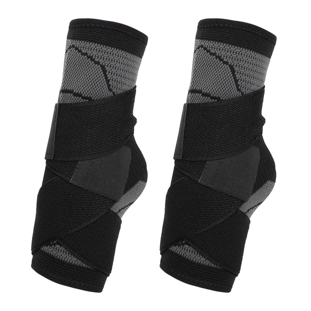 2 uds tobilleras, tobillera de compresión transpirable ajustable unisex, para protección deportiva, negro, talla única