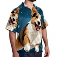 thumbnail image 2 of Corgi Dog Men's Short Sleeve Beach Shirts Hawaiian Button Down Casual Summer Printed Unisex Top, 2 of 6