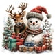 thumbnail image 2 of 5D DIY Con Cuentas Cuadradas Muñeco Nieve Navidad Del Arte 45x45cm, 2 of 8