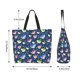 thumbnail image 5 of Balery Colorful Cartoon Shark Bolsa Tote Estilo Estético con Cremalleras, Bolsa de Hombro, Bolsa de Compras Grande y Plegable, 5 of 8