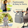 thumbnail image 3 of Diaper Bag for Baby Boys & Girls, Large Capacity Multifunctional Baby Bag with Insulated Milk Bottle Pocket, Stroller Straps, USB Charging Port, Waterproof Travel Changing Bag for Mom & Dad, Gray, 3 of 7