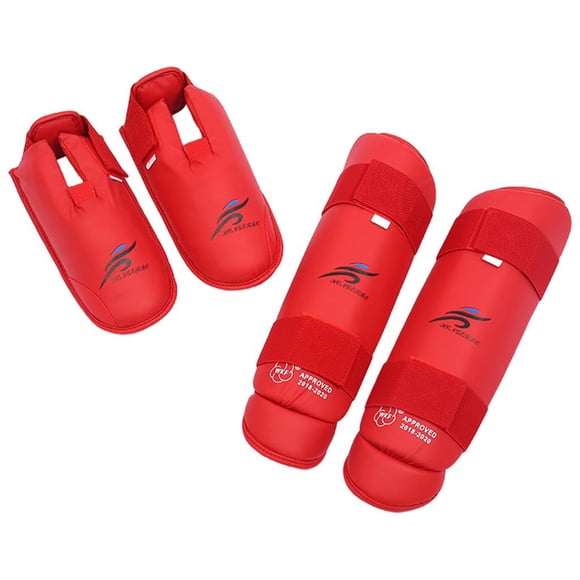 Protectores de empeine y espinilla, protector de pierna, soporte acolchado para tobillo y pierna, protector de pie para rojo