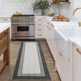 thumbnail image 3 of Runner Rugs 2x6 Washable Mid-Century Modern Area Rugs Stain-Resistant Abstract Linear Hallway Rugs with Non-Slip Backing Ultra-Thin Low Pile Carpet for Bedroom Laundry, Black, 3 of 9
