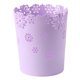thumbnail image 1 of Waste Paper Bin 7.5 Inch Plastic Hollow Flower Lace Round Waste Basket Purple M For Bedroom Bathroom Kitchen Office, 1 of 5