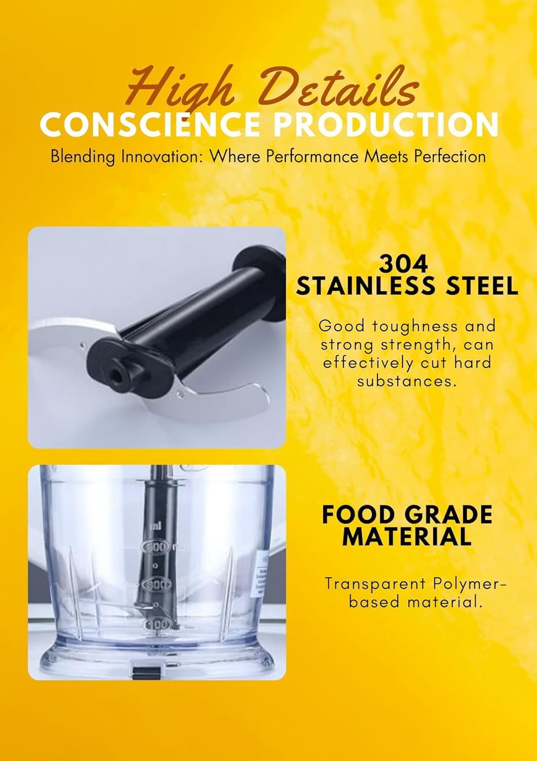 Pro  Reinforced 5-in-1 Immersion Hand Blender, Powerful Motor with 80% Sharper Blades, 12-Speed Corded Blender (Black)