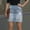Blue, variant on Women's Distressed Denim A-Line Mini Skirt Casual Stretch Comfortable Washed Junior Short Skirt