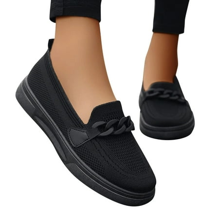 Mepaouo Slip on Loafers Flats for Women Lightweight Bow Walking Work Penny Loafer Shoes for Outdoor