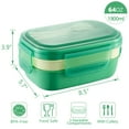 thumbnail image 2 of Bento Box for Adults-1900 ML 3-Layer Stackable Bento Lunch Box with Spoon,Fork,Durable Leakproof Adult Bento Box for Office,Gym,Picnic,Camping,BPA-Free(Green), 2 of 8