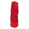 thumbnail image 4 of New Women Liliana Tesla-1 Suede Fringe Pointy Toe Calf High Wedge Boot Size, 4 of 5