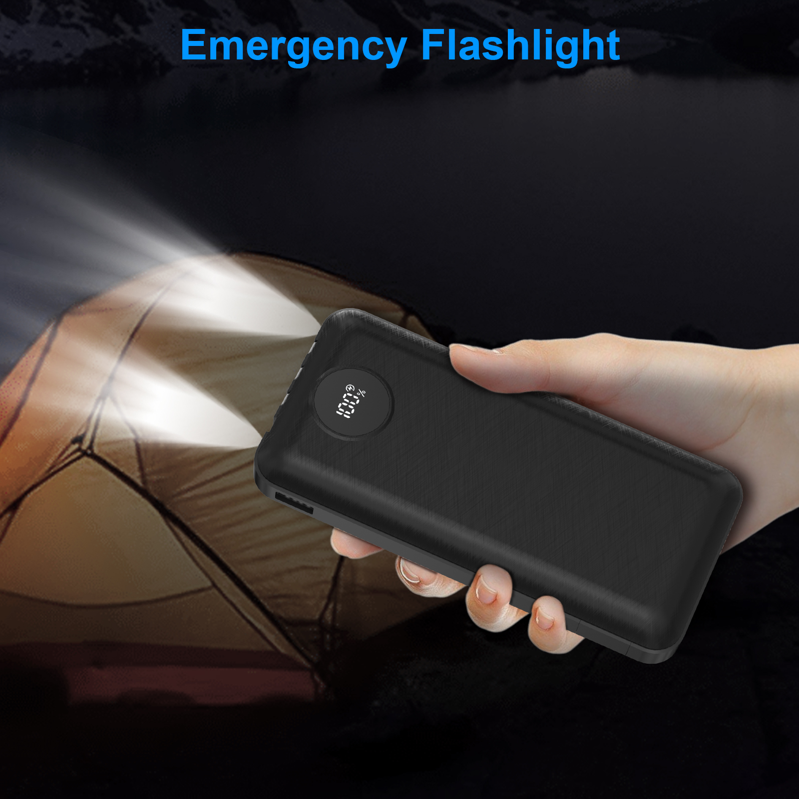 Yelomin 20000mAh Power Bank with 4 Built-In Cables and LED Display photo 8