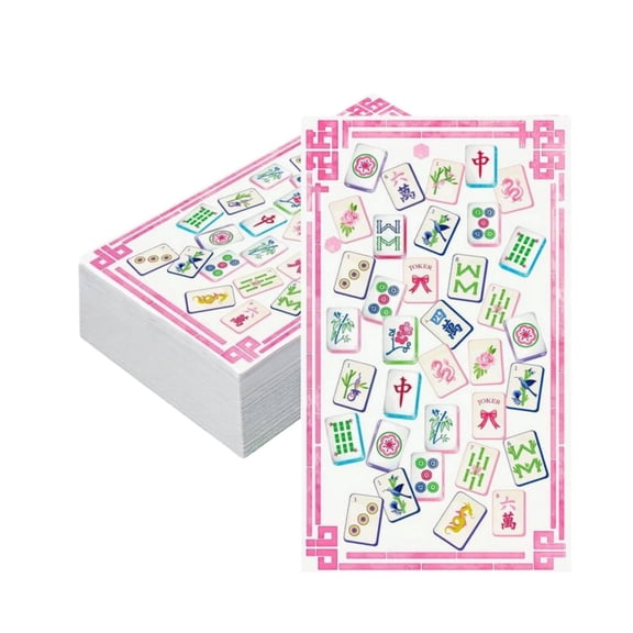Mahjong Themed Disposable Paper Napkins, Decorative Party Napkins, Game Night Table Decor for Dinners & Casual Gatherings