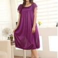 thumbnail image 2 of WTXUE Intimates | Nightshirts & Gowns Women Summer Home Lace Ice Silk Loose Plus Oversize Nightgown Dress | 1 Piece Purple, 2 of 4
