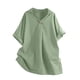 thumbnail image 5 of Blusas para mujer,Túnica de manga corta con cuello en V para mujer, blusa holgada, tela de poliéster suave, ropa informal para el hogar, sopatenor, 5 of 9