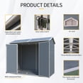 thumbnail image 6 of 8x4ft Outdoor Storage Shed with Lockable Double Doors - Heavy Duty Resin Garden Shed with Floor, 2 Windows & Vents, Waterproof Tool Storage for Patio/Yard (Gray), 6 of 9