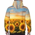 thumbnail image 7 of Pofeuu Beautiful Golden Sunflower Field Print Mens Casual Hooded Collar Drawstring Hoodies Pullover Sweatshirts Casual Long Sleeve Shirts-4X-Large, 7 of 7