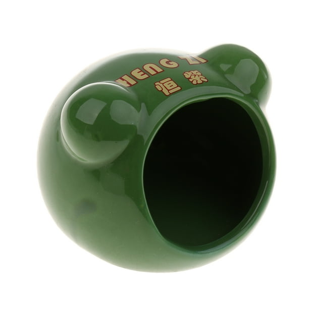 Cama de cerámica para hámsteres, pájaros y ardillas. Cama refrescante de verano. Juguete para mascotas. Casita nido. S verde
