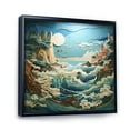 thumbnail image 2 of Designart "Coastal Papercut" Nautical & Beach Floater Framed Wall Art Living Room, 2 of 7