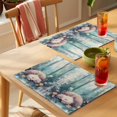 thumbnail image 4 of Spring Hedgehog Green Placemats Set of 4 Botanical Forest Flower Leaf Place Mats Indoor Wipeable Table Mats Washable Cloth Dining Table Placemats for Kitchen Holiday Party Home Decor 13x19 Inch, 4 of 9