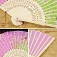 thumbnail image 4 of Abanico plegable antiguo manualidad para regalo, dos abanicos de baile Hanfu japoneses verdes, abanico de seda portátil, abanico femenino, 4 of 5