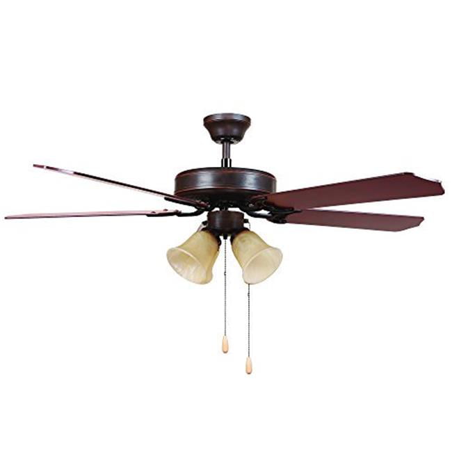 52" ORB oil rubbed bronze ceiling fan with 4 light tea stain glass dx tu 