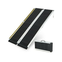 Giantex Portable Wheelchair Ramp 5FT, Non-Slip Aluminum Threshold Ramp, Folding Mobility Scooter Ramp for Home