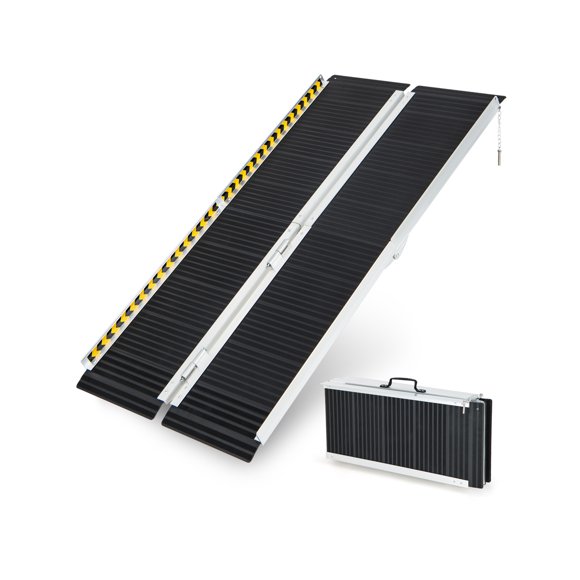 Giantex Portable Wheelchair Ramp 5FT, Non-Slip Aluminum Threshold Ramp, Folding Mobility Scooter Ramp for Home