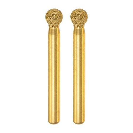 

2 Pack Diamond Mounted Point 8mm Brazed Grinder Spherical Head 6mm Shank Grinding Rotary Bits