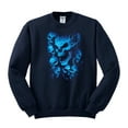 thumbnail image 2 of 3D Blue Skulls Trendy | Mens Fashion Crewneck Graphic Sweatshirt, Navy, 2XL, 2 of 4