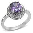 thumbnail image 1 of Alamode TK3032-10 Bague en Acier Inoxydable Poli pour Femmes avec CZ de Qualité AAA en Améthyste - Taille 10, 1 of 1