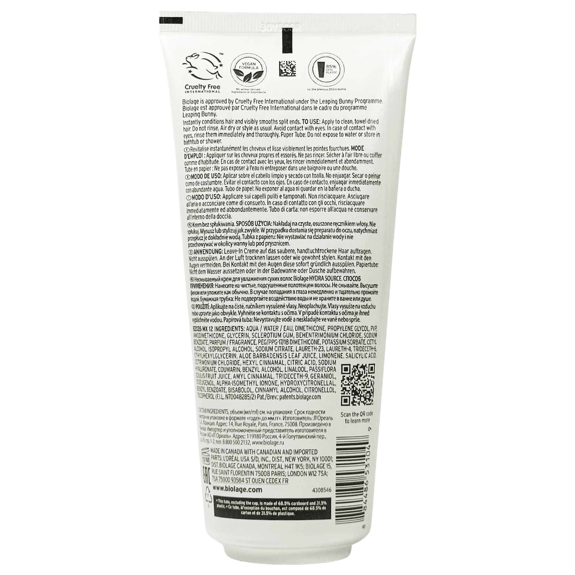 Matrix Biolage Hydra Source Leave-In Cream New Pack 6.8 oz