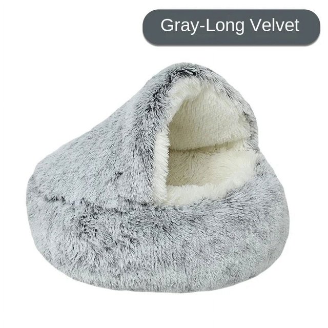 Spring 2 In 1 Cat Bed Round Pet Bed House Dog Bed Sleeping Bag Sofa Cushion Nest For Small Dogs Cats Kitten dog house ShopWise Round