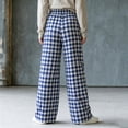 thumbnail image 6 of Maplenight Womens Plaid Pajamas Pants Wide Leg Elastic Waist Pants Loose Casual Loungewear Sleep Bottoms, 6 of 8
