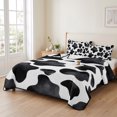 thumbnail image 2 of Twin XL Quilt Set 68''x98'', Cow Printed Lightweight Summer Bedspread Coverlet Set with 2 Pillow Shams, Farmhouse Black White Animals Textured Breathable All Season Quilt Bedding for Dorm/Guest Room, 2 of 9