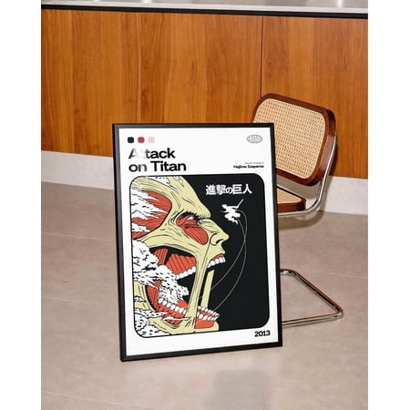 Attack On Titan Poster Colossal Titan Minimal Design Manga Art for House Decor Gaming Room Wall Display Gift for Fan Idea Size 24x36 Unframed Poster