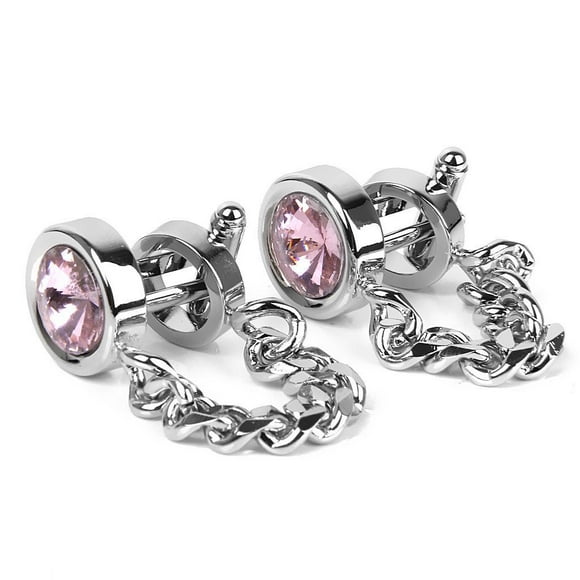 Alrededor de cobre Cadena de cristal Gemelos Gemelos de boda Mejor regalo para hombre - plata, Zulema gemelos