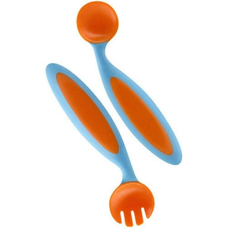 Boon Benders Adaptable Utensils, Blue Raspberry and Tangerine, BPA-Free