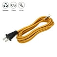 thumbnail image 3 of Uxcell 6Ft 18/2 Cloth Covered Lamp Cord with Plug, 2 Pcs Vintage Electrical Lamp Cord with Stripped Ends for Extension Wiring DIY Repairing, Yellow, 3 of 7