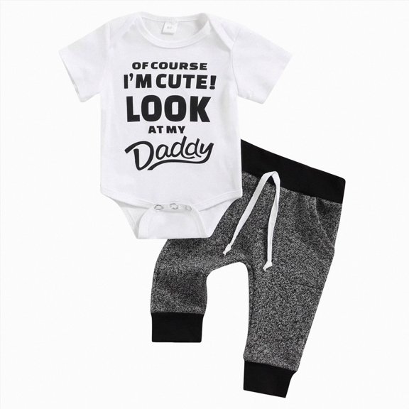 mgoYE Baby Brother Newborn Outfit Newborn Baby Boy Clothes Hunting Long Sleeve Romper Shirt Tops Pants Fall Winter Outfits Hat Set Size 12-18 Months