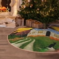 thumbnail image 5 of Rateoe Fall Village Scenery Pattern Christmas Tree Skirt with Ties , Christmas Tree Decorations, Farmhouse Christmas Decor Xmas Holiday Decorations-36", 5 of 6