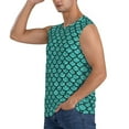 thumbnail image 3 of Lsque Aquamarine Glitter Print Men's Cotton Blend Sleeveless Muscle Shirts (S-3XL)- Moisture Wicking, Odor Protection, UPF 30+,Medium, 3 of 8