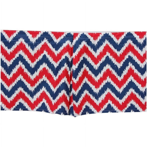 Bacati - MixNMatch Navy/Red Zigzag Tailored with 100% Cotton Percale 13 inch drop Crib/Toddler Dust Ruffle