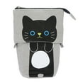 thumbnail image 3 of AURIGATE Telescopic Pencil Pouch Standing Pen Holder Cute Pencil Bags Stand Up Pen Case Cartoon Pencil/Pens Storage Box Canvas+PU Stationery Organizer Makeup Bag with Zipper Closure, 3 of 5