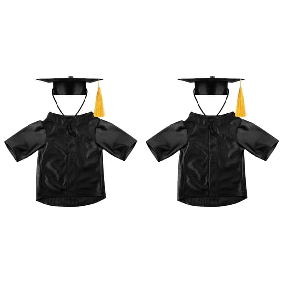 2PCS Pet Clothing for Dogs and Cats Graduation Party Attire Stylish Outfits for Celebrations and Daily Wear Soft Fabric for Comfort Universal Fit for All Home Decor
